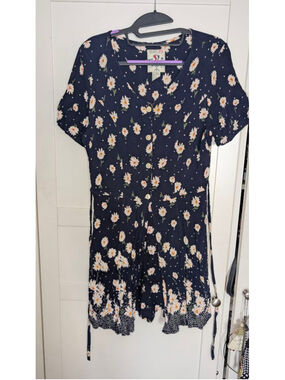 vintage STUDIO 25 Navy White Daisy Print romper M